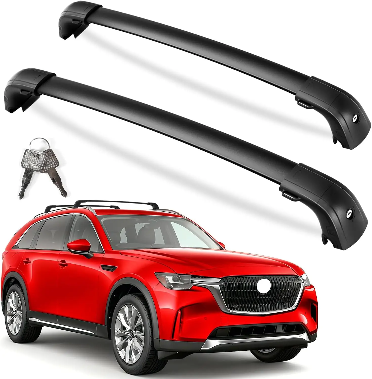 300lbs Roof Rack Cross Bars for 2024-2026 Mazda CX90 & CX-90 PHEV | Lockable Heavy Duty Aluminum Roof Rails Crossbars Kayak Lugg