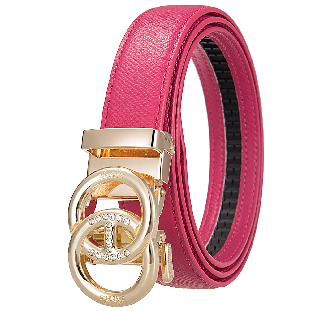 Nowy damski pasek ze stopu z automatyczną klamrą, z mikrofibry, ażurowy, do jeansów, ozdobny łańcuszek na talię, lekki luksus, uniwersalny design.