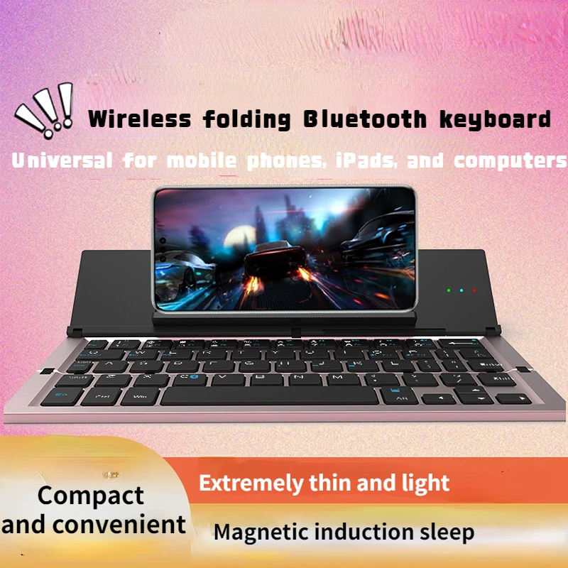 Utility New Folding Bluetooth Keyboard Aluminum Alloy Mobile Phone Tablet Universal Mini Portable