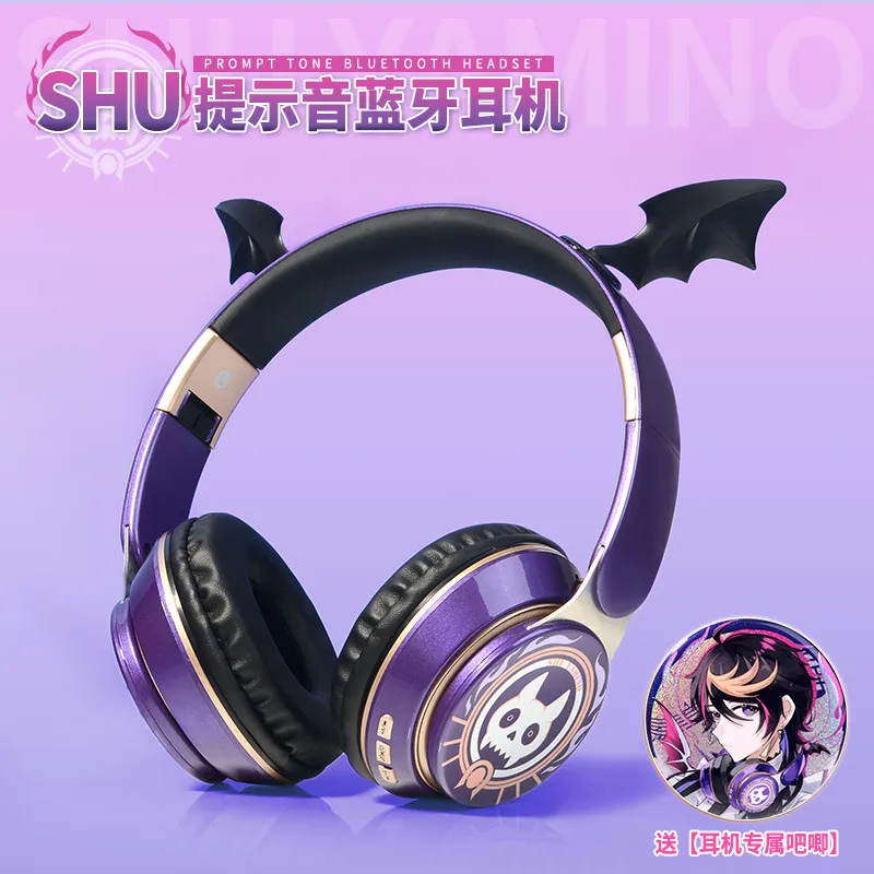 Anime Game Luxiem Vtuber Mysta Rias Shoto Leuke Kat Oor Mode Portable Fold Headset Draadloze Bluetooth Oortelefoon Cosplay Geschenken