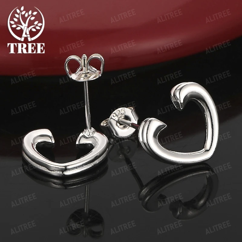 

Gorgeous 925 Sterling Silver Heart Stud Earrings For Women Wedding Birthday Christmas Party Gift Nice Noble Jewelry Accessories