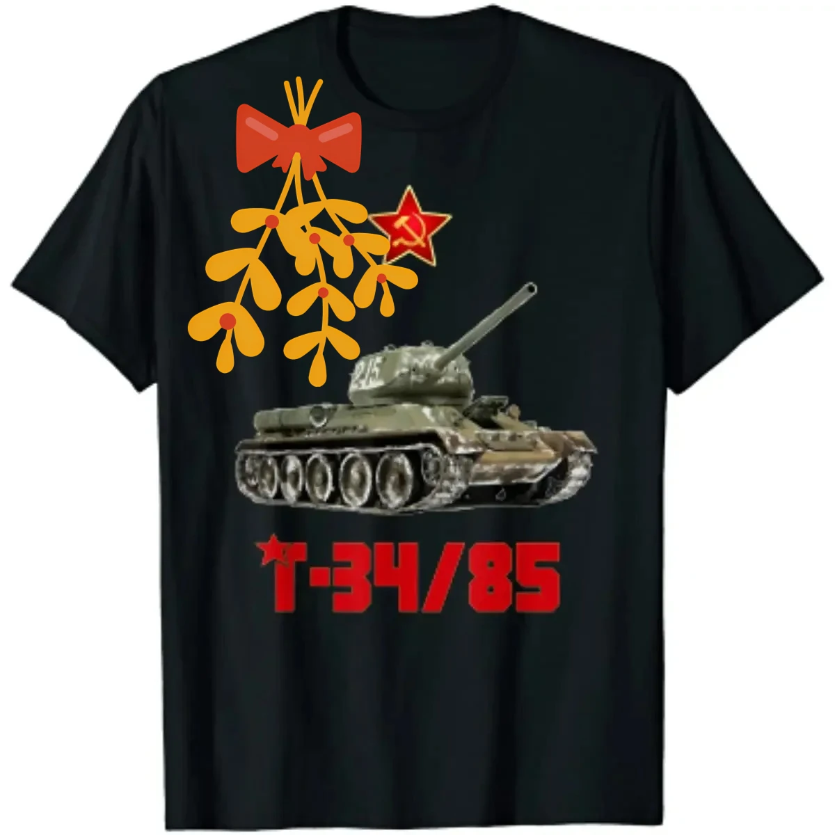 T-34/85 Medium Tank Soviet Russia Military T-Shirt 100% Cotton O-Neck Summer Short Sleeve Casual Mens T-shirt Size S-3XL