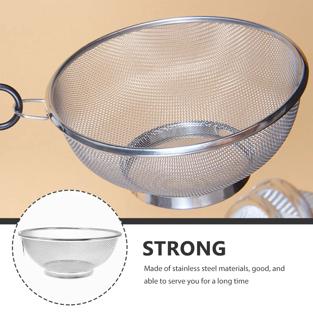 

Stainless Steel Strainer Basket 20cm Fine Mesh Rice Washing Drain Bowl Kitchen Camping Vegetable Fruit Strain
