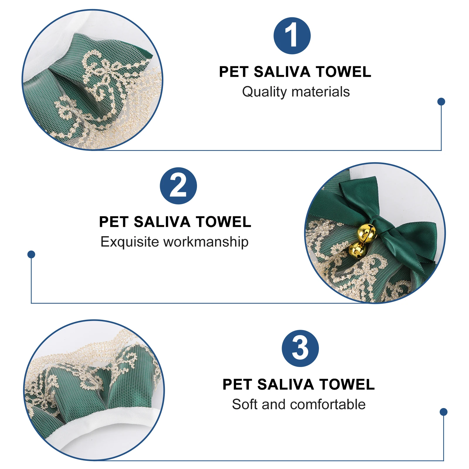 

1Pcs Pet Bell Lace Scarf High Quality Lace Material Cat Dog Rabbit Neckerchief M 25-30cm Attractive Design Pet Scarf