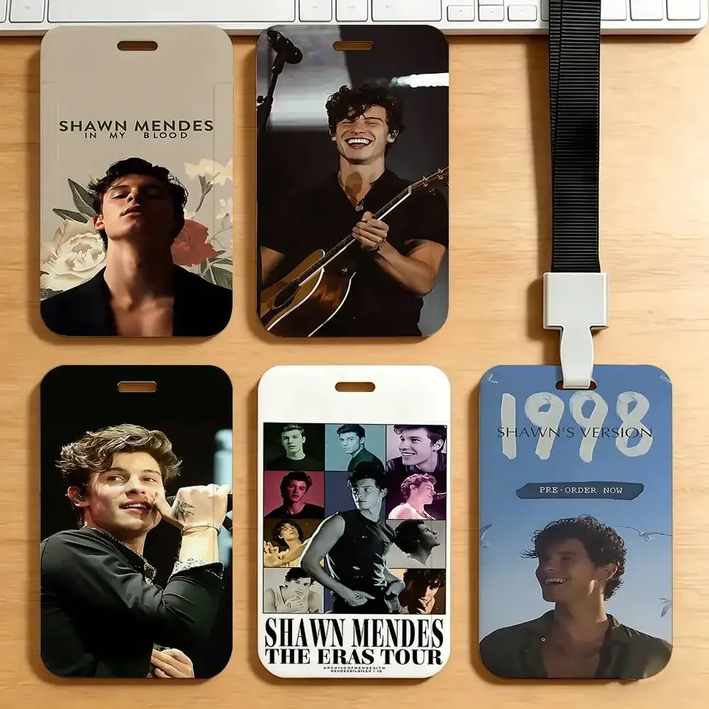 Shawns-Mendes-Singer Lanyard Style ID Holder Access Card Sleeve Keychain Work Badge Clip Neck Lanyard For Office