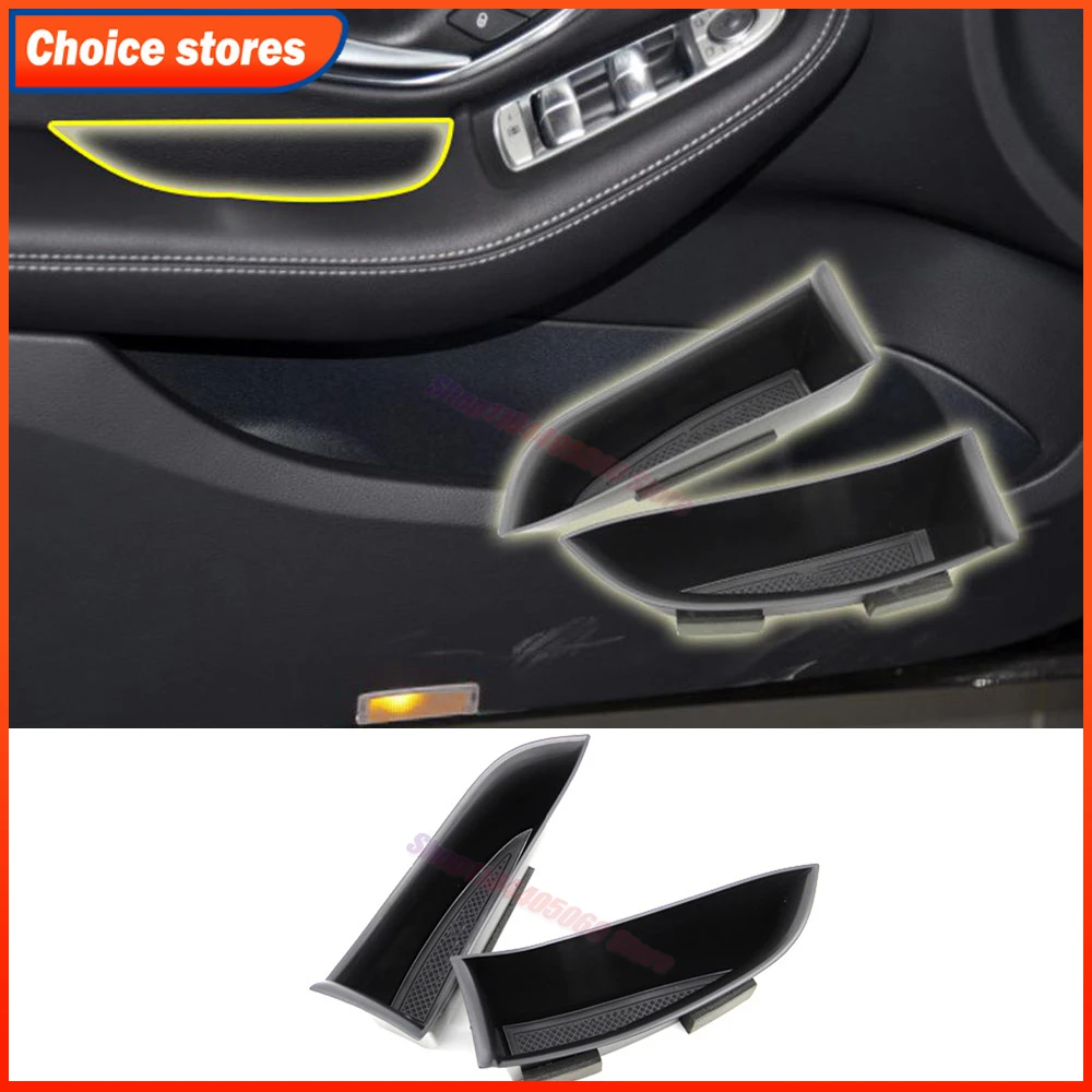 Car Door Handle Panel Storage Box Organizer Phone Holder for Mercedes Benz C Class W204 W205 Coupe GLC X253 Auto Accessories