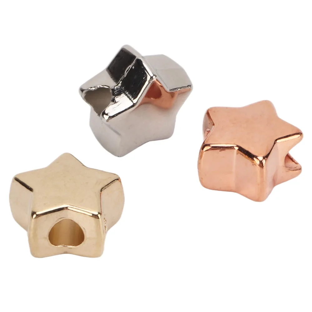 

50pcs Jewelry Tools 3 Colors Jewelry Making Beads Plastic Small Hole Star Shaped Beads Plastic Spacer Beads Earring Craft