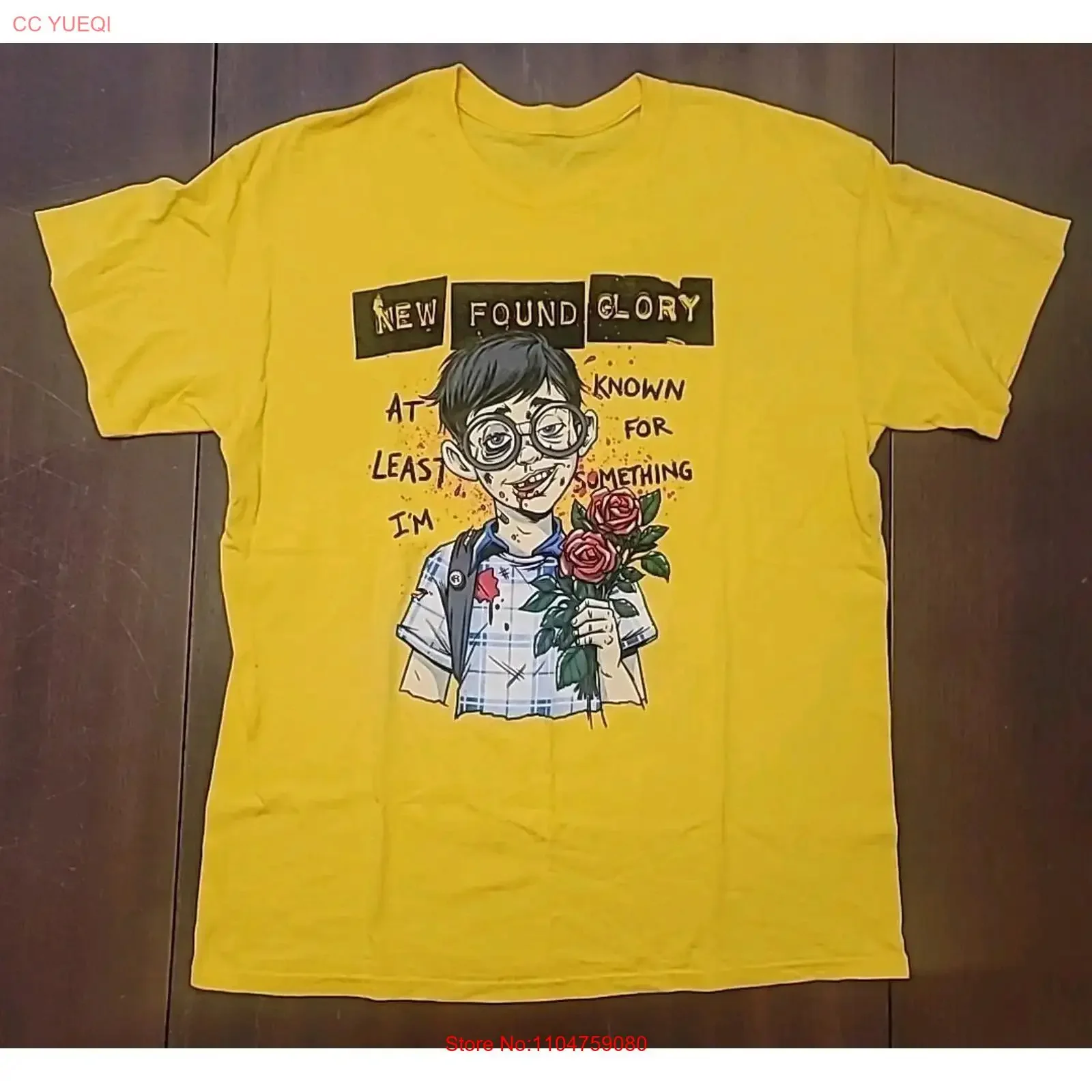 New Found Glory Rock Band T Shirt Yellow PA187 vintage Washed fashion Casual Soft Versatile Unisex homme Comfortable