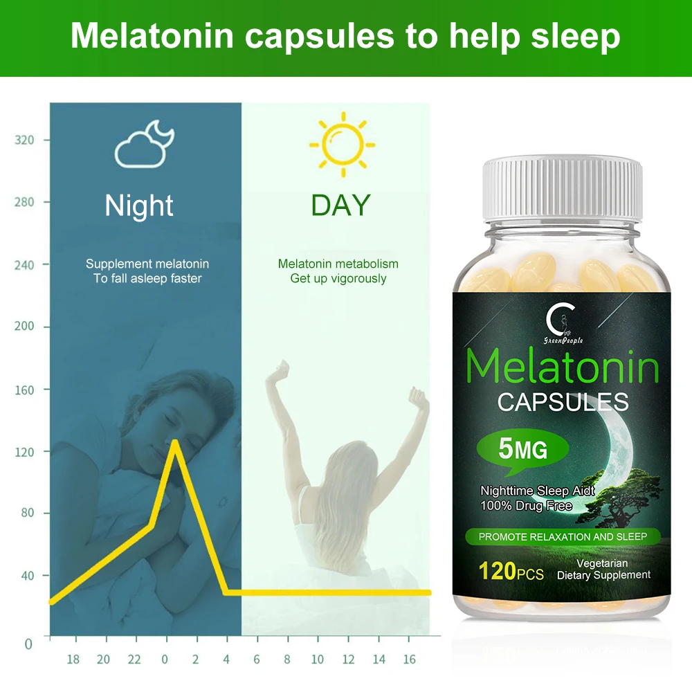 GPGP Greenpeople 3 Bottles 120pcs Super Strength Melatonin Nighttime Sleep Sleeping Tablets Prolong Sleep Time Deep Sleep