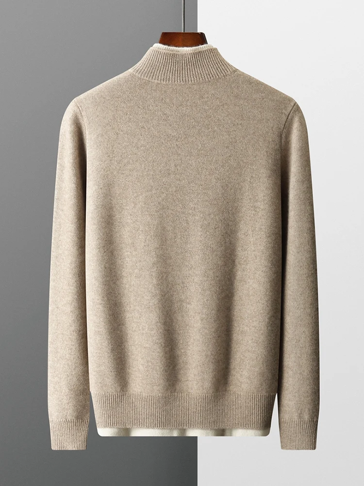 2025 New Chic High Quality Men's Thick Soft Warm Sweater Autumn Winter 100% Cashmere Knitted Pullover Business Male Clothes Tops