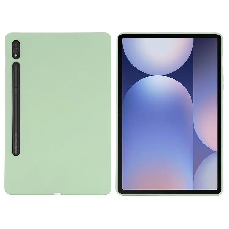 

For Samsung Galaxy Tab S10 Ultra / S9 Ultra Case Liquid Silicone Anti-Scratch Tablet Cover - Green