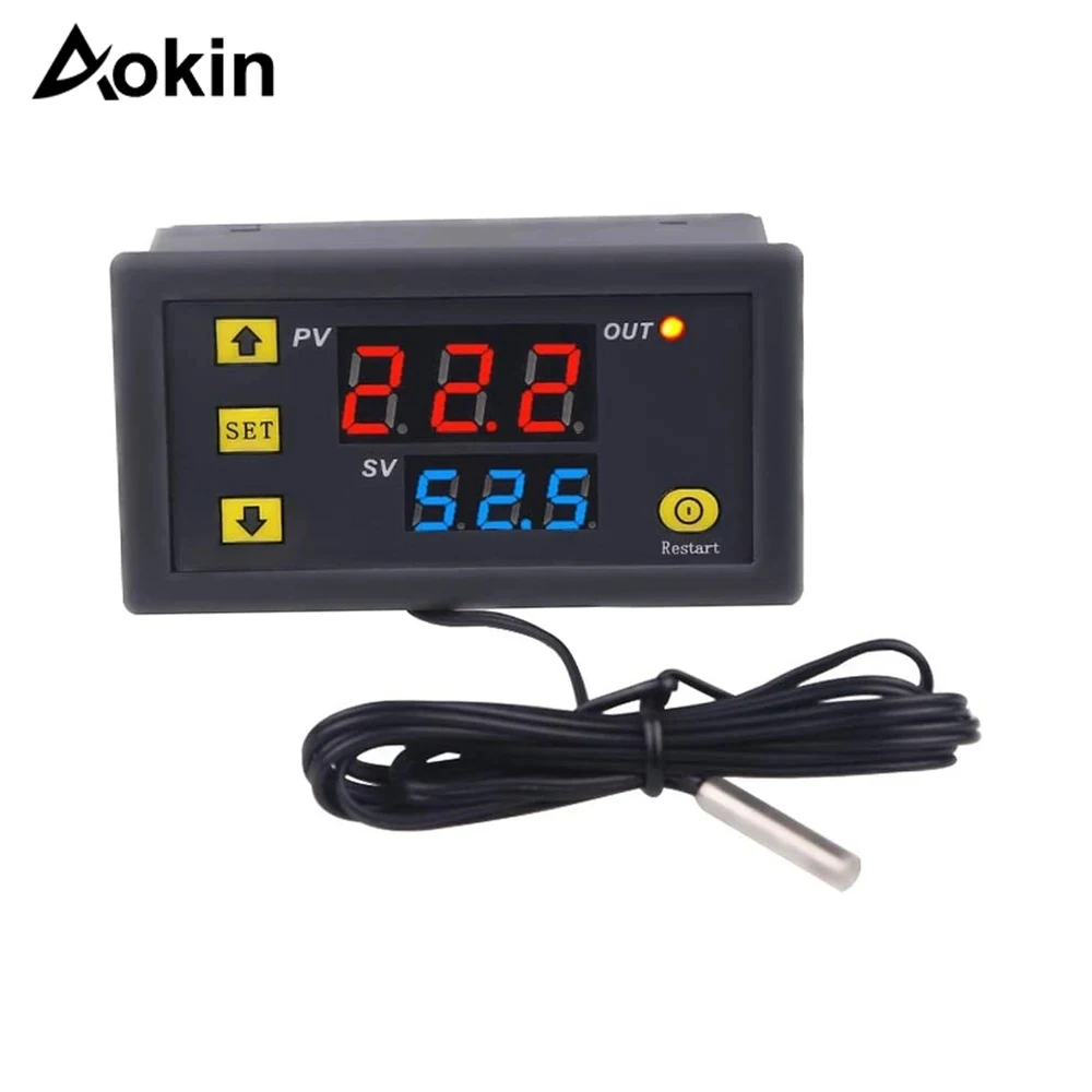 W3230 Mini Digital Temperature Controller 12V 24V 220V Thermostat Regulator Heating Cooling Control Thermoregulator with Sensor