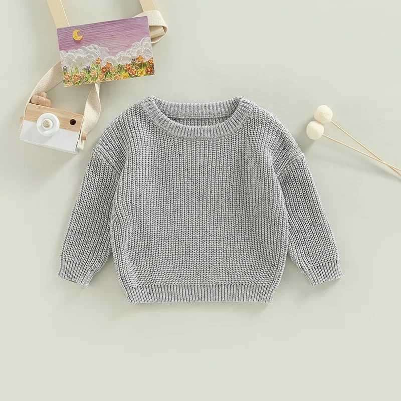 0-6Y Children Toddler Kids Boys Girls Winter Clothes Cotton Oversized Colorful Casual Knitted Pullover Baby Warm Sweaters Tops