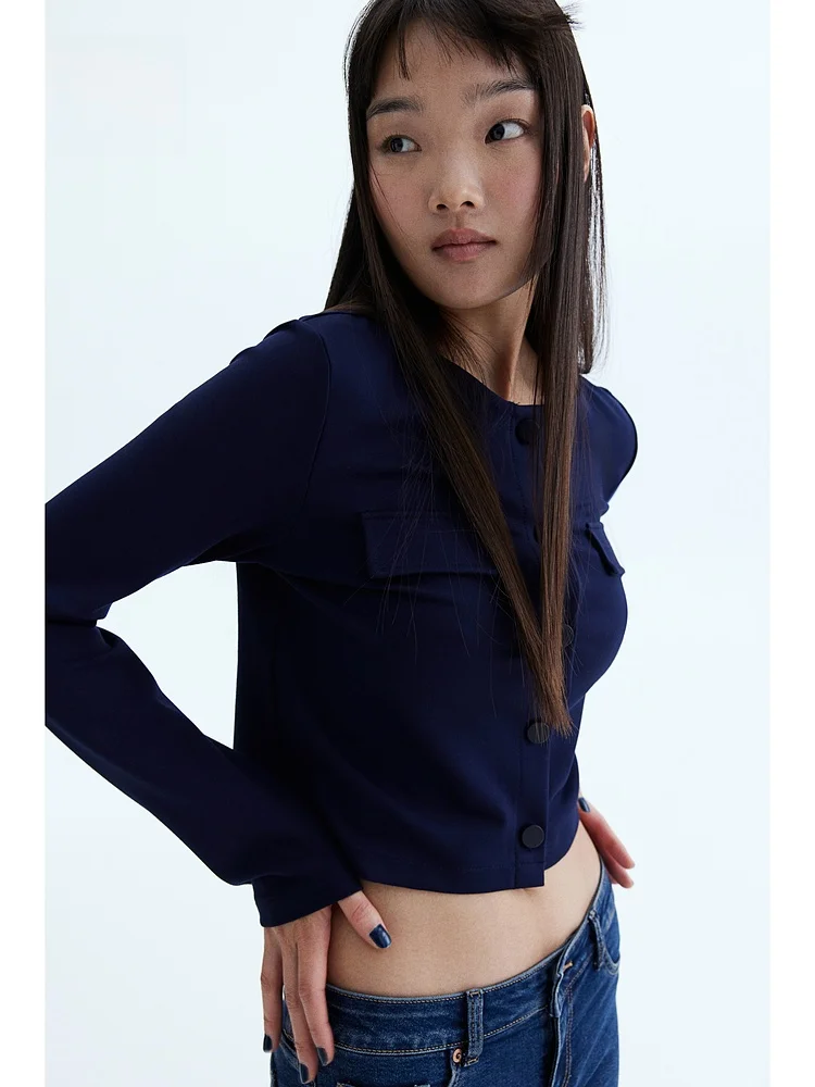 H&M Women's ort Jaet Long Sve Decorative Flip Cover ket Winter Outerwear Faionable Ladies' ort Coat