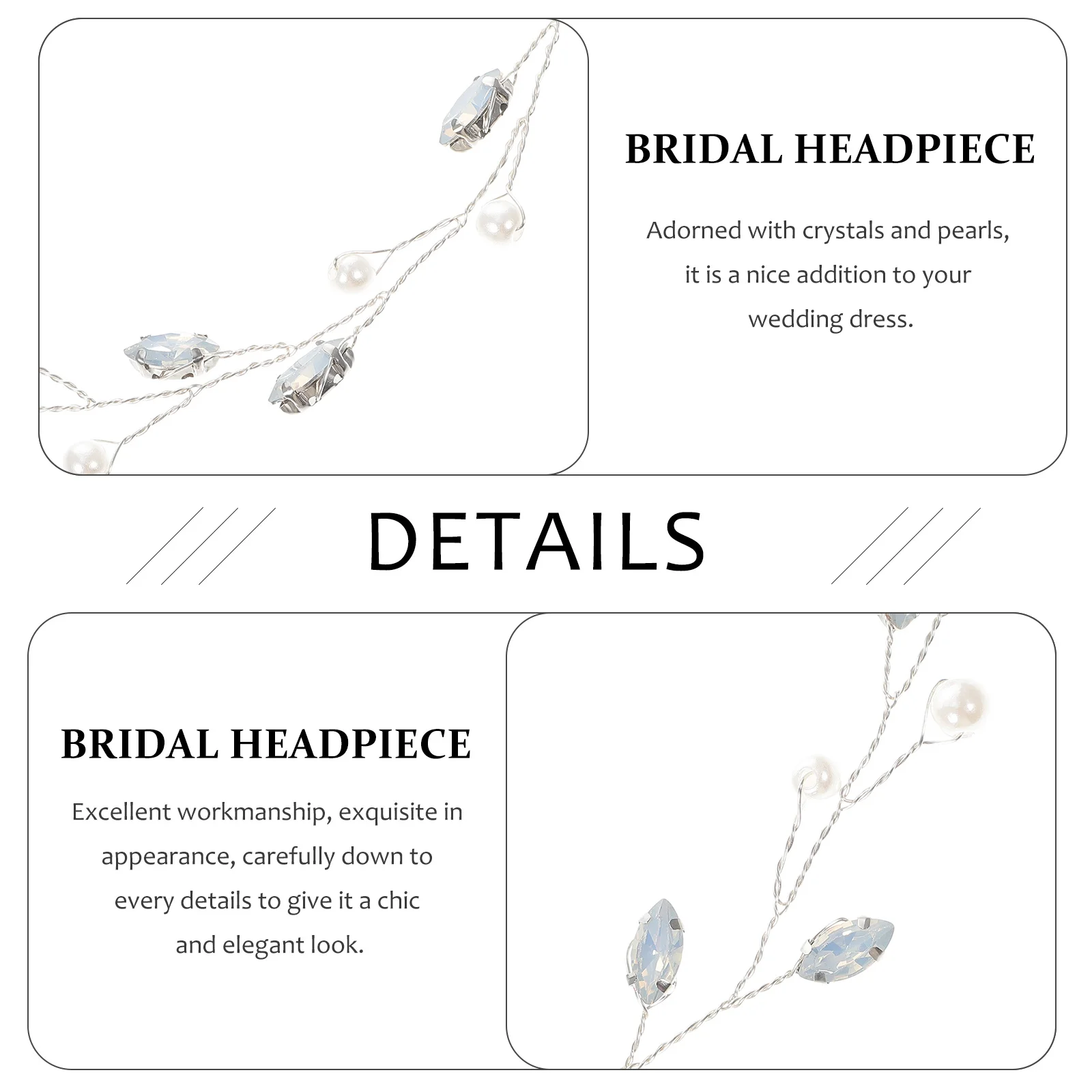 

Pearl Wedding Hair Vine Bridal Headpiece Crystal Hair Accessories for Bride Bridesmaid Elegant Special Occasion