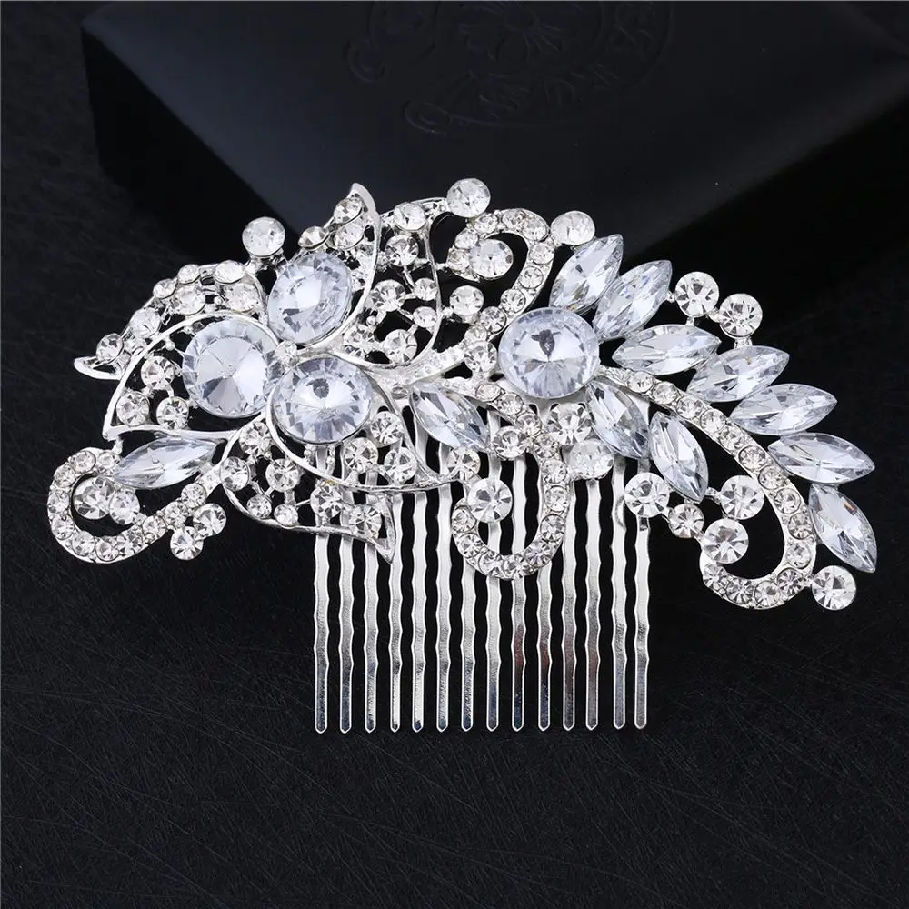 

Brides Headdress Women Flower Wedding Hair Accessories Hairclip Fashion Jewelry Pearl Hair Comb Diamond Hairpin