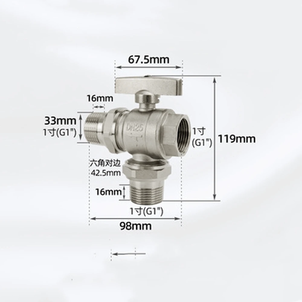 1/2 "3/4" 1 "BSP Weiblich Männlich Männlichen Nickel Messing Union Steckdose Tee 3 Möglichkeiten Ball Ventil Regulierung schalter Sanitär Wasser Dampf – Detail 7