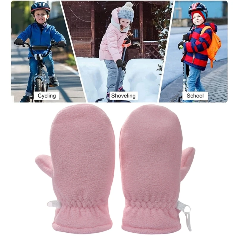 1 Pair Cosy Fleece Winter Mittens for Kids Soft & Breathable Lined Hand Mittens Winter Warm Gloves Fingerless Mitts