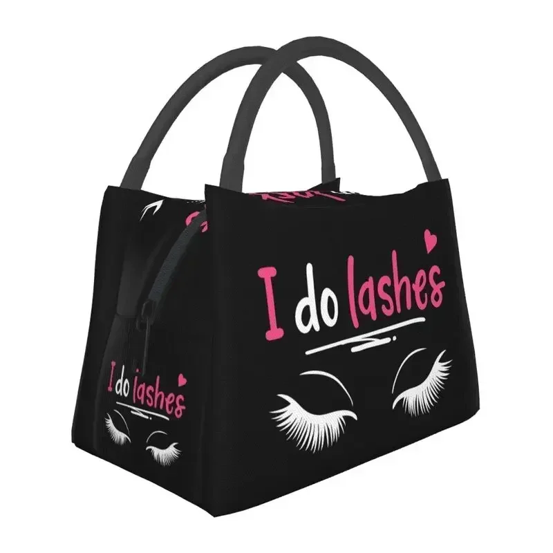 Lashes Eyelash Lash Artists Cosmetics Thermal Insulated Lunch Bag Lunch Tote for Outdoor Camping Travel Storage Meal Food Box