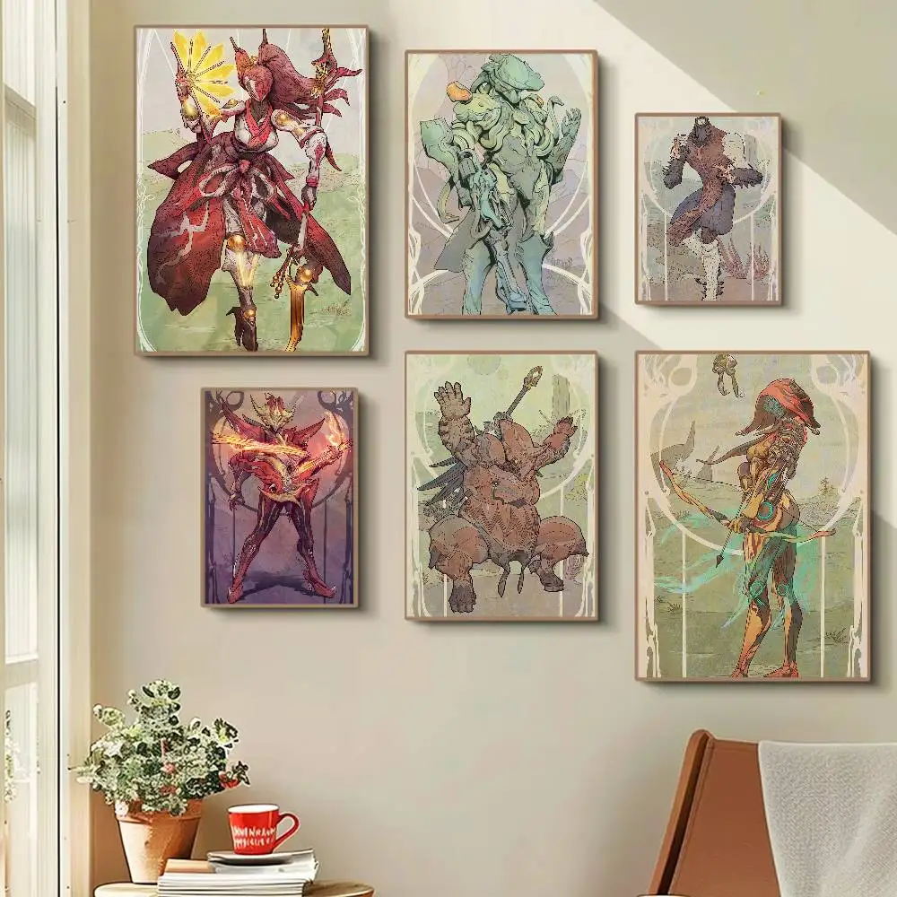 Game Warframe Funny Cute Cartoon Posters Prints Canvas Painting Wall Art Picture Living Room Home Decor