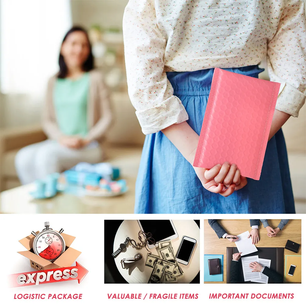 

60Pcs Bubble Mailers Heavy-Duty Padded Shipping Bags Waterproof Wear-Resistant Self-Adhesive Sealing for Cards Keychains Jewelry