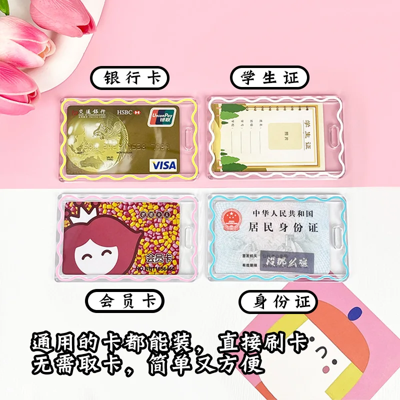 Slide Cover Transparent Transparent Acrylic Picture Frame Id Card Holder Hard Plastic Business Work Card Case Protector Cover