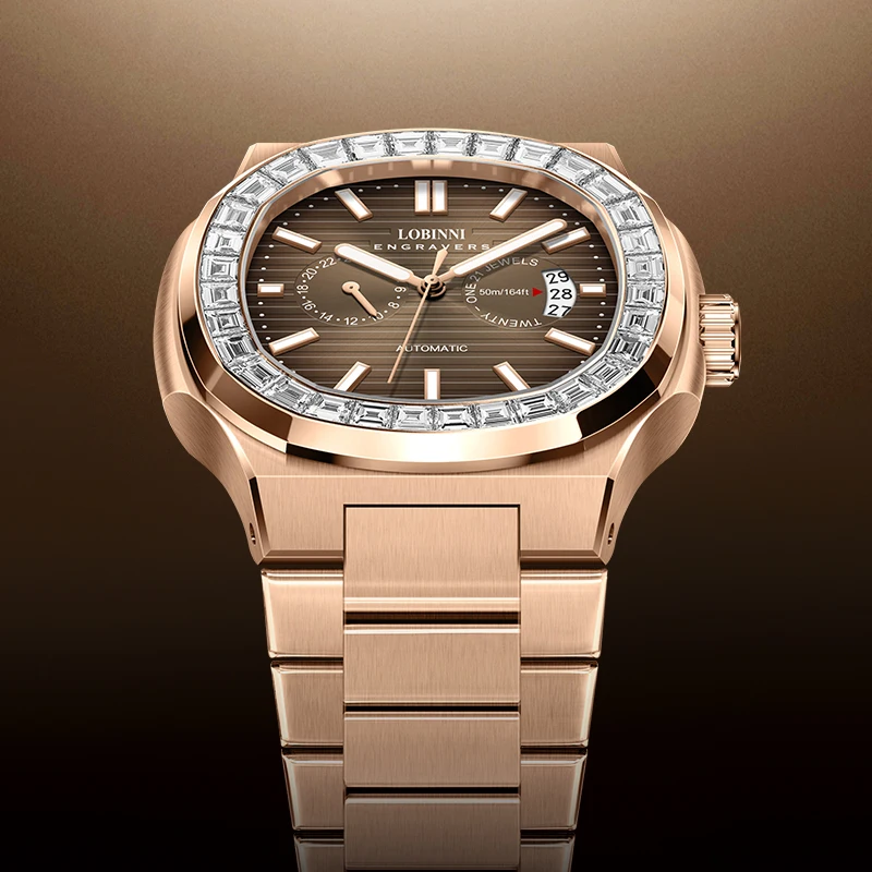 LOBINNI luksusowy oryginalny Design automatyczne zegarki mechaniczne MIYOTA ruch wysokiej jakości zegarek dla mężczyzn 5Bar wodoodporny zegarek