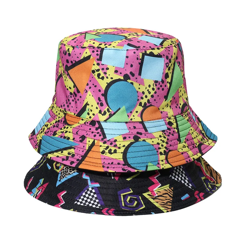 Adult Geometric Print Vintage Leopard Basin Hat Tribal College Style Graffiti Fisherman Hat Women's Baseball Cap Men's Cap