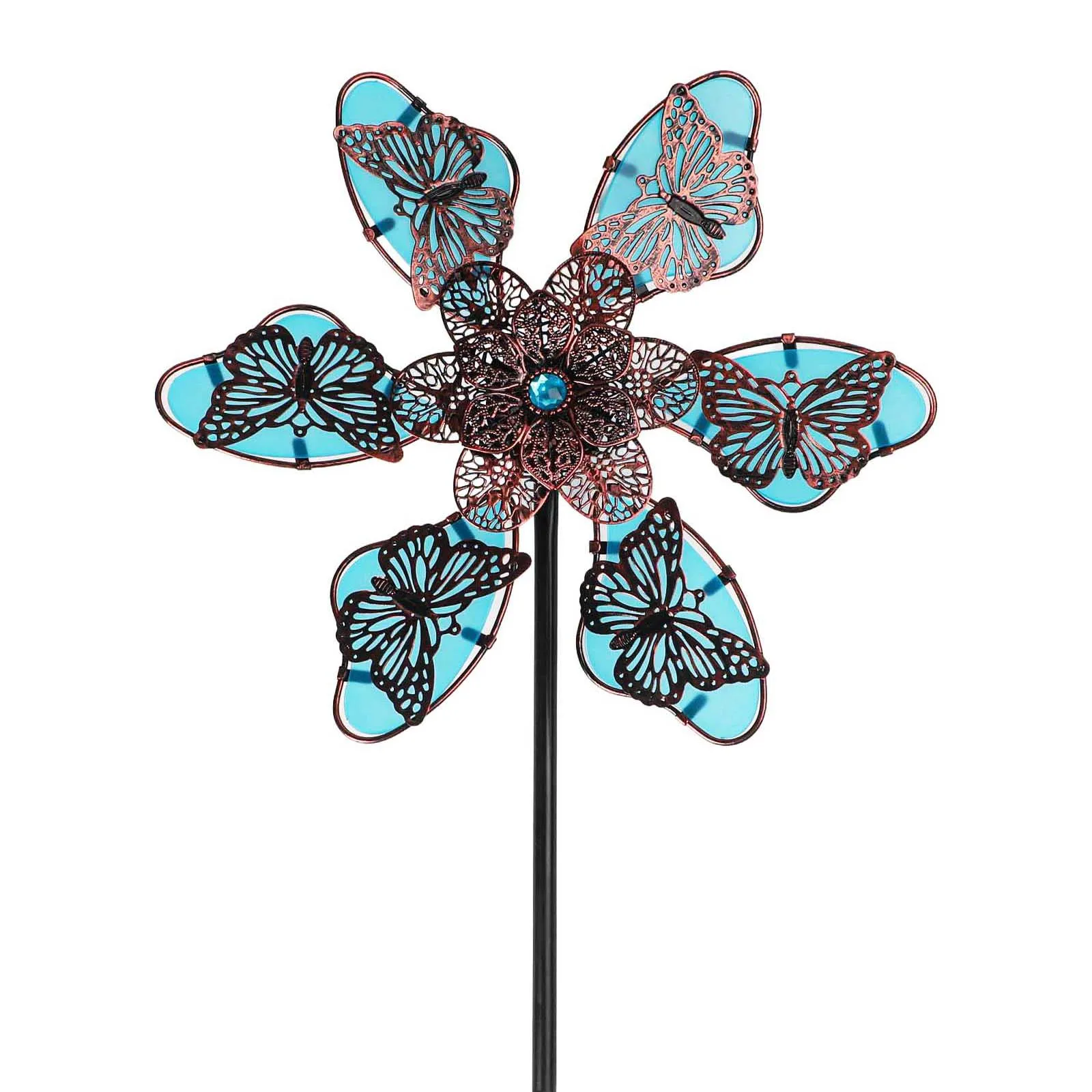 Colorful Garden Fluorescent Windmill 90cm Size Colorful Lawn Ornament Easy Installation Sturdy Metal Construction