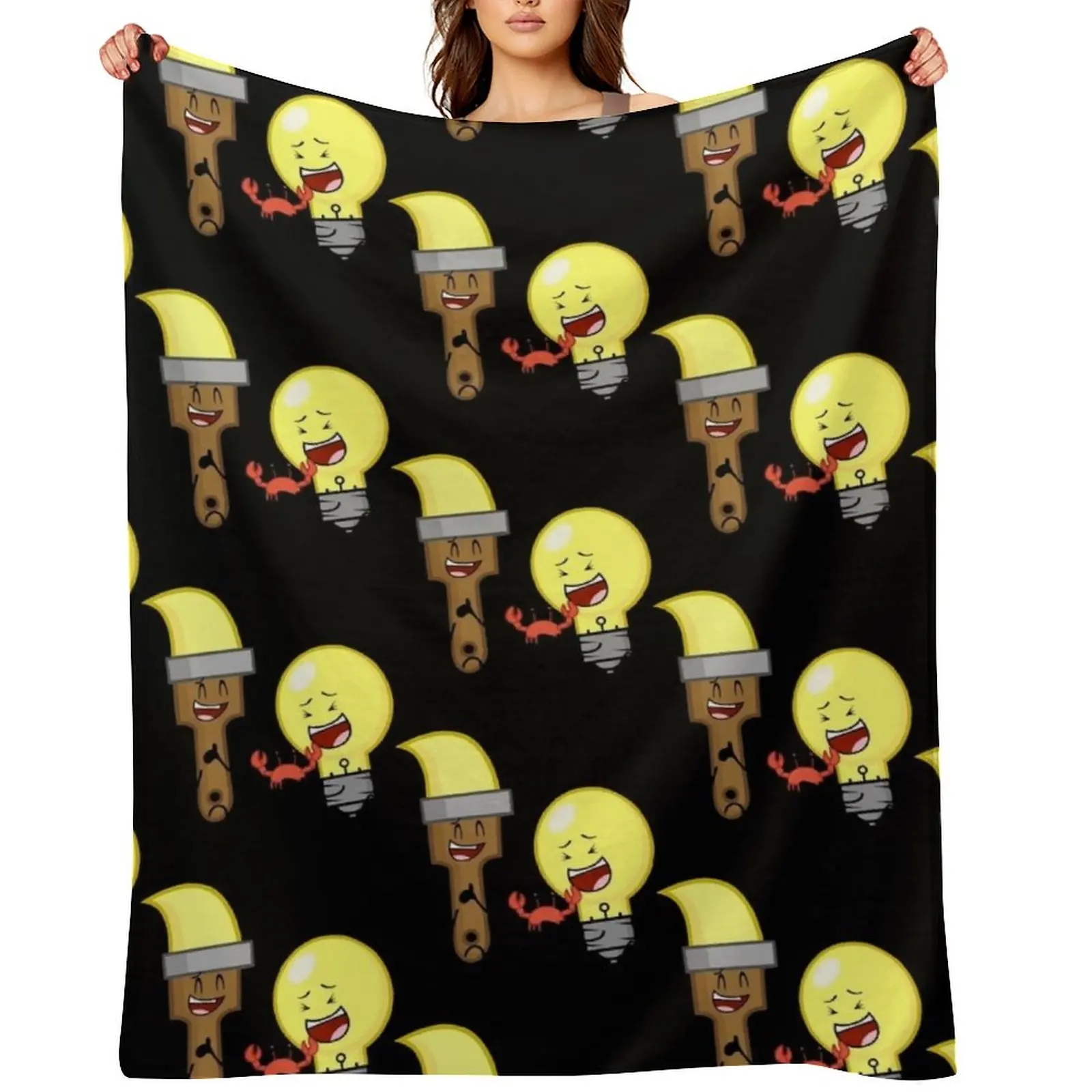 

BFDI Inanimate Insanity , All Characters ,Object-All-Stars Throw Blanket funny gift Flannel wednesday Hair Blankets