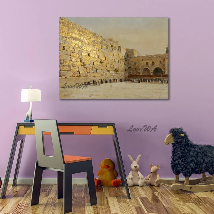 

Abstract Art Wall, Jerusalem Painting, Figure Picture, Frameless, Modern Bedroom Decoration, Simple Handmade Canvas Artwork