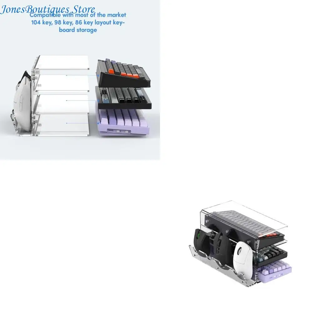 

Desktop Keyboard Mouse Organize for Keyboards and Mouse Acrylic Display Stand W8KE