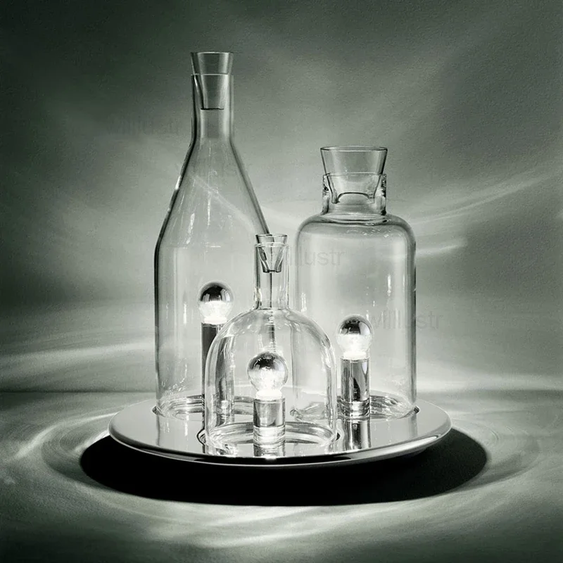 ITRE Guido Rosati Bacco 123 Three-Bottle Table Lamp Clear Milk White Glass Desk Light for Bedside Sofa Side Hotel Cafe
