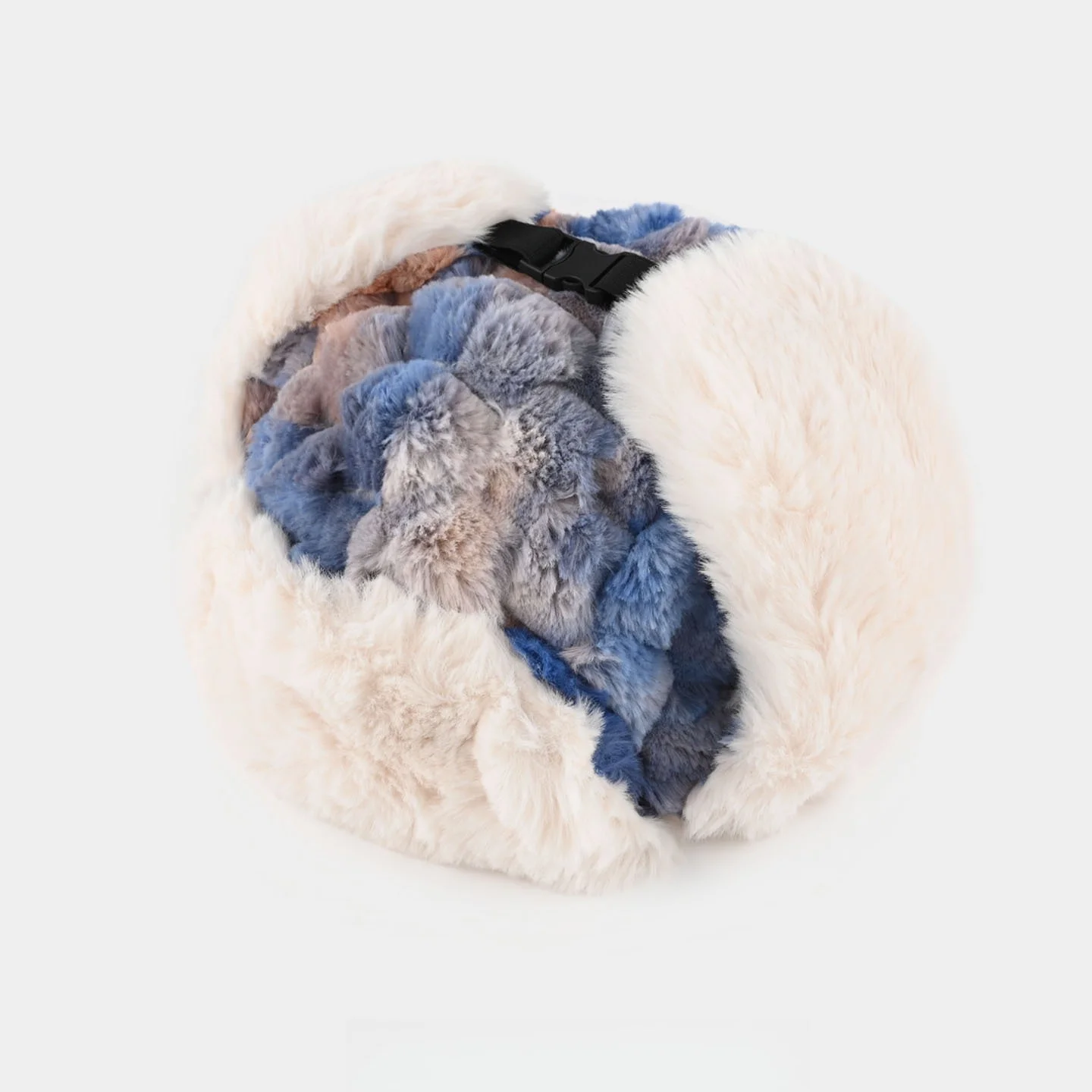 Color Gradient Plush Earflap Hat for Men and Women Winter Warm Fleece Lined Thickened Cold Proof Cap for Cycling Skiing