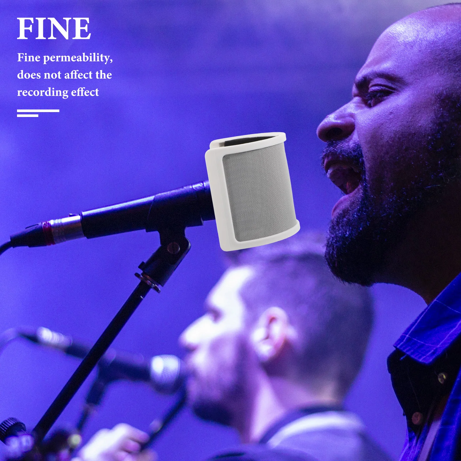 ميكروفون على شكل حرف U، فلتر بوب قابل للتنفس، درع للزجاج الأمامي لاستوديوهات التسجيل، غطاء إسفنجي لتقليل الضوضاء