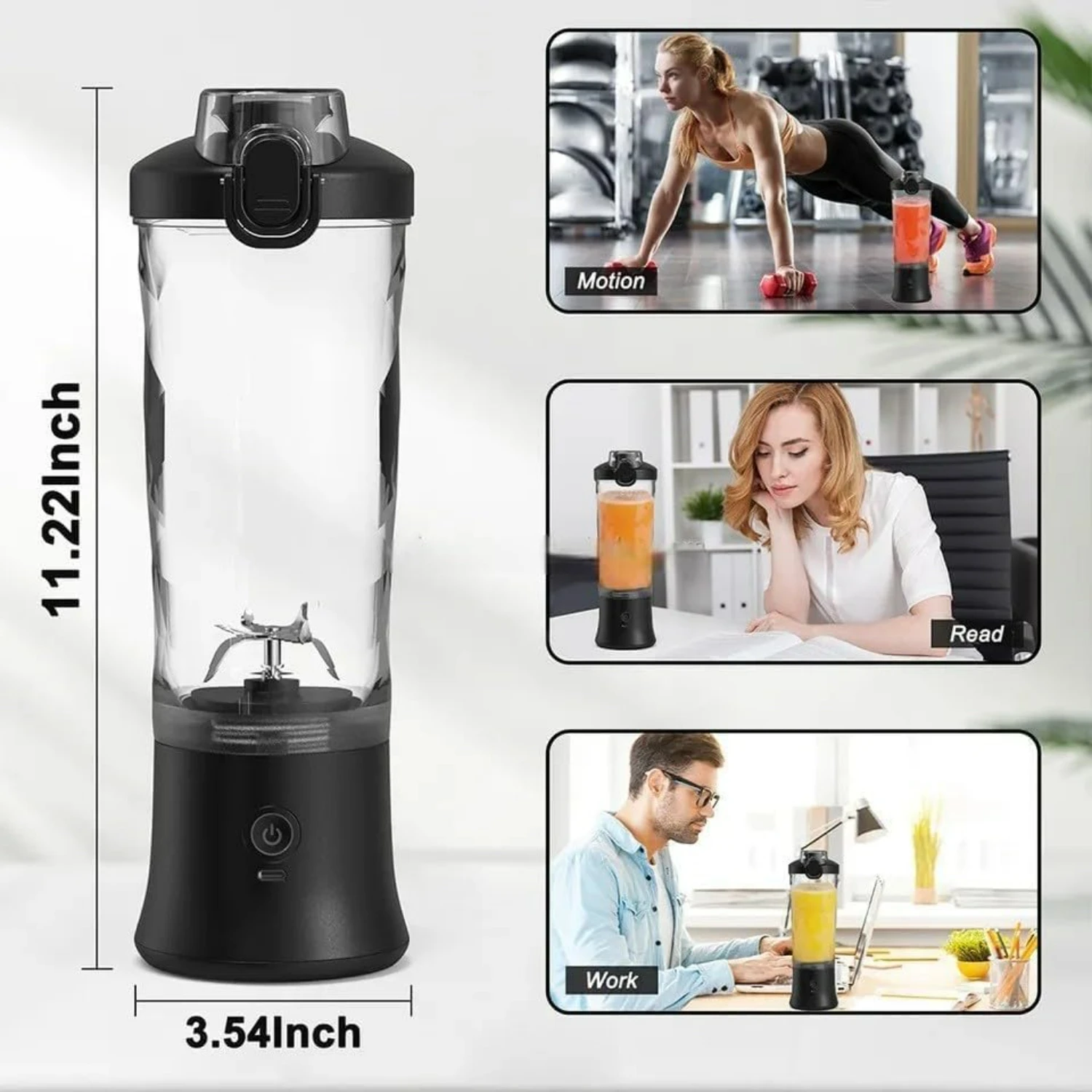 Efficient, Portable, and Convenient Black USB Rechargeable Smoothie Blender: The Ultimate On-the-Go Choice for Smoothies & Shake