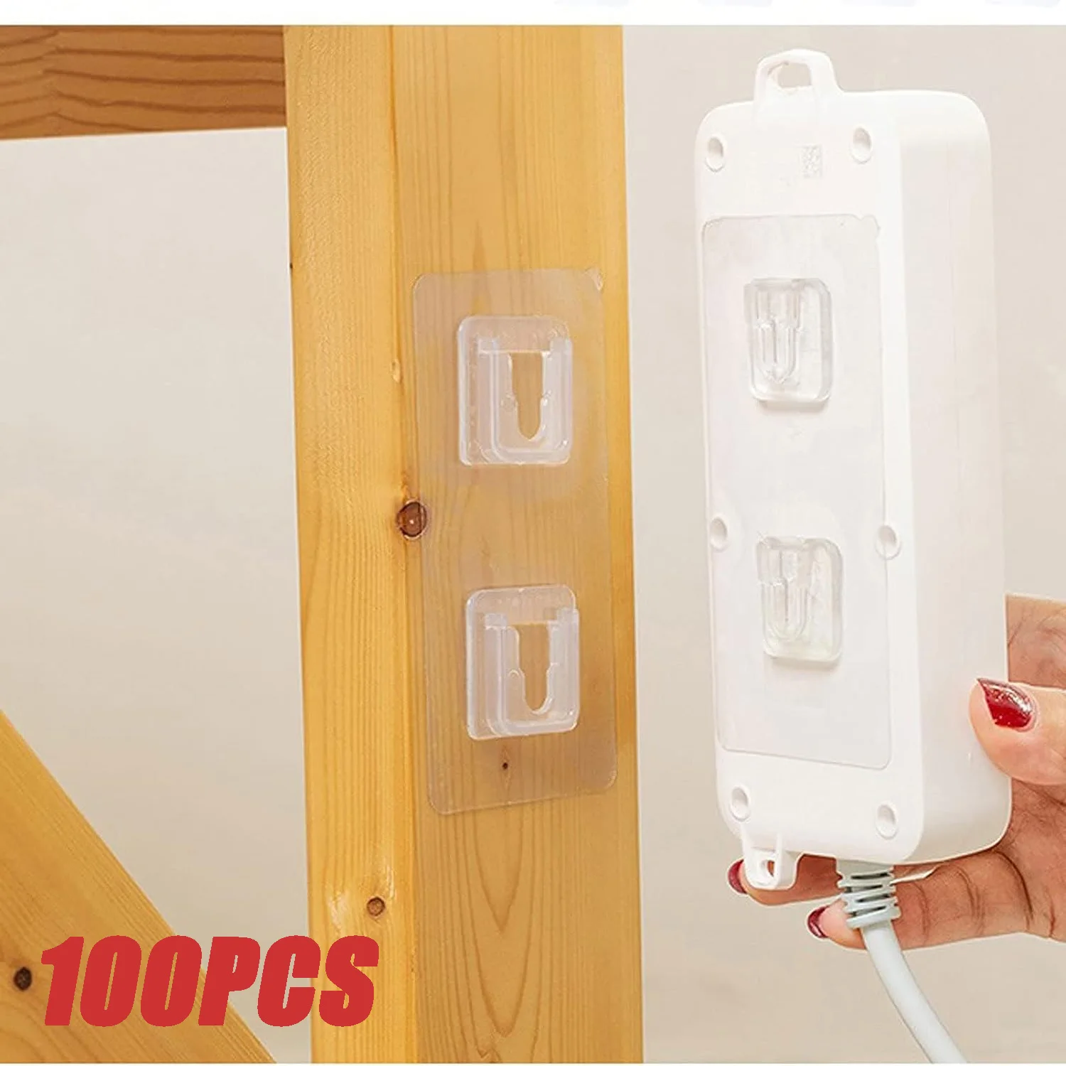 

100 Pairs Sided Adhesive Wall Hooks Hanger Transparent Suction Cup Sucker Hooks For Kitchen Bathroom accessories