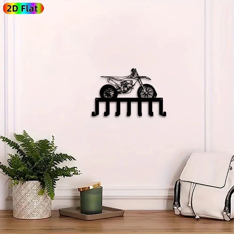CIFBUY Modern Dirt Bike Metal Wall Art Key Holder Waterproof Durable Iron Craft Decor For Entryway Hallway Bedroom Home Interior