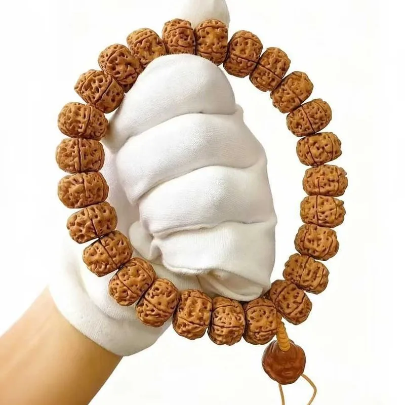 Authentic Panlong Luo Han style hand-held Vajra with Panlong design and small Vajra Bodhi beads