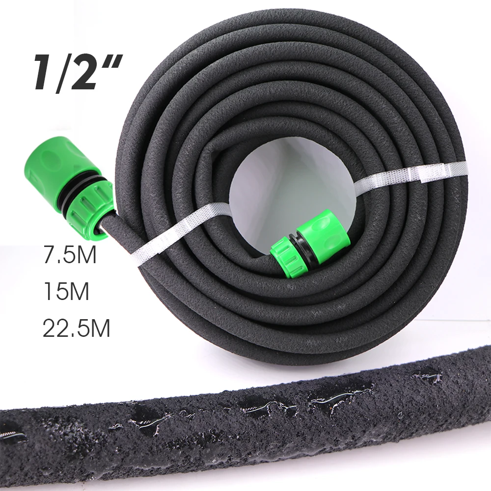 

1/2" Soaker Hose Micro Drip Irrigation Seepage Water Hose 12/16mm Rubber Leaking Tube Anti-aging Permeable Pipe for Fruit Tree