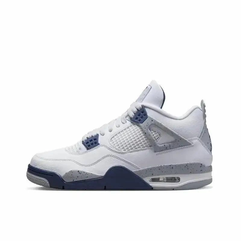 Nike Air Jordan 4 Non-slip Wear Men Women Basketball Shoes , Comfort Breathable, Fashion,  Cushioningsports, White Cement