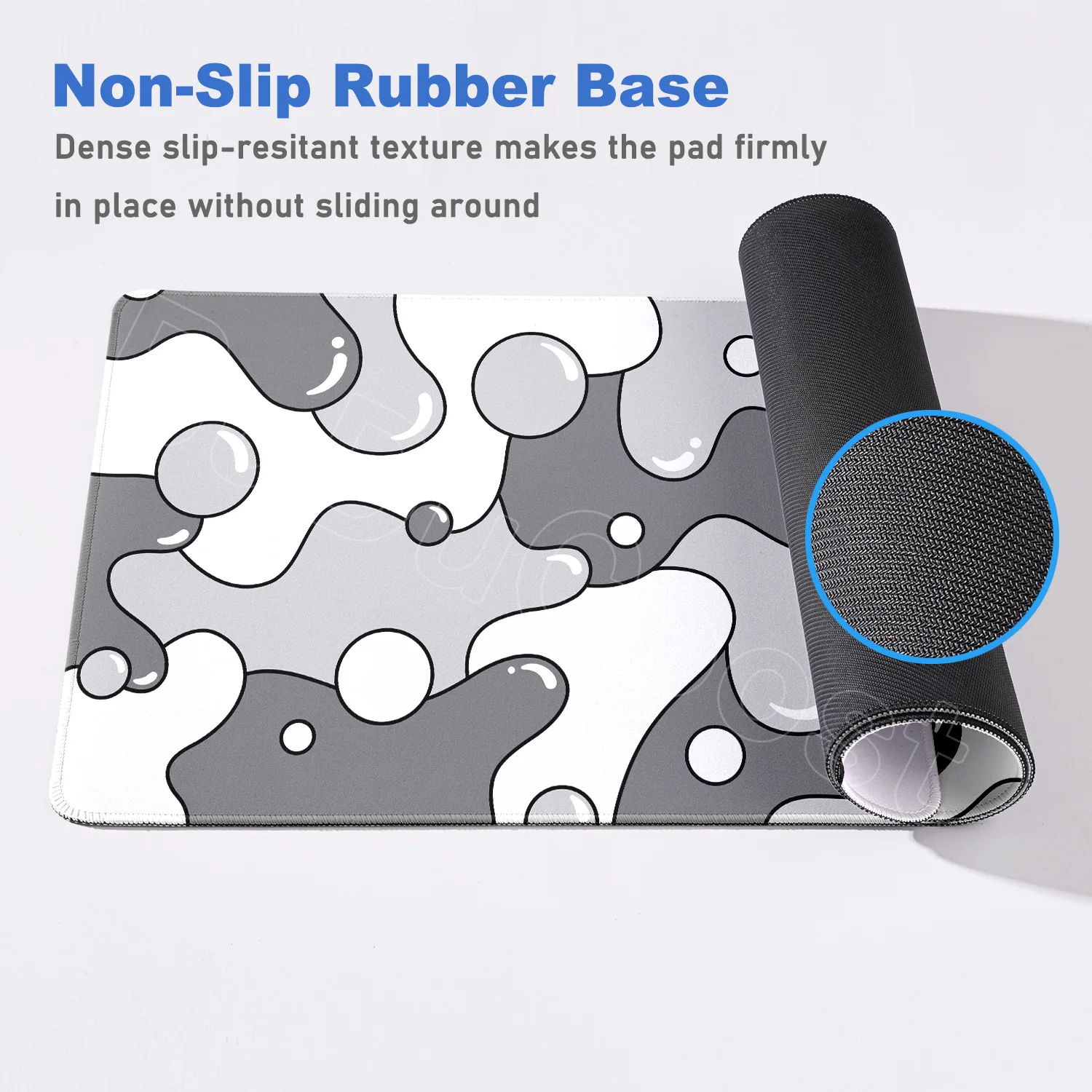 Large Gamer Mousepad Pink & White Strata Liquid Table Pad Xxl Computer Mice Mat Art Abstraction 30x80cm Lock Edge Rubber Deskmat