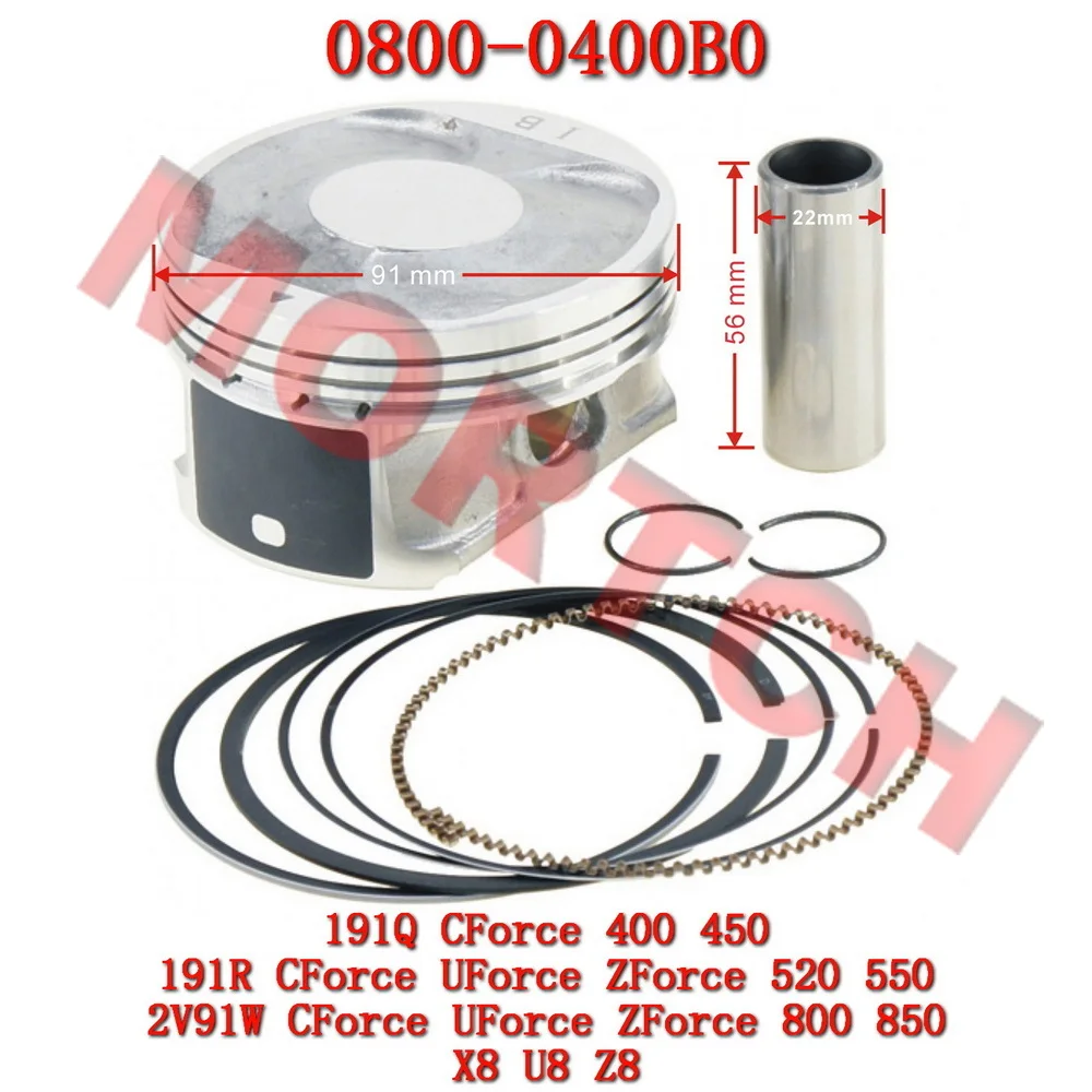 

Piston Assy 0800-0400B0-0001 0800-0400B0-0002 For CFMoto 400 500 520 800 ATV UTV UForce ZForce CForce