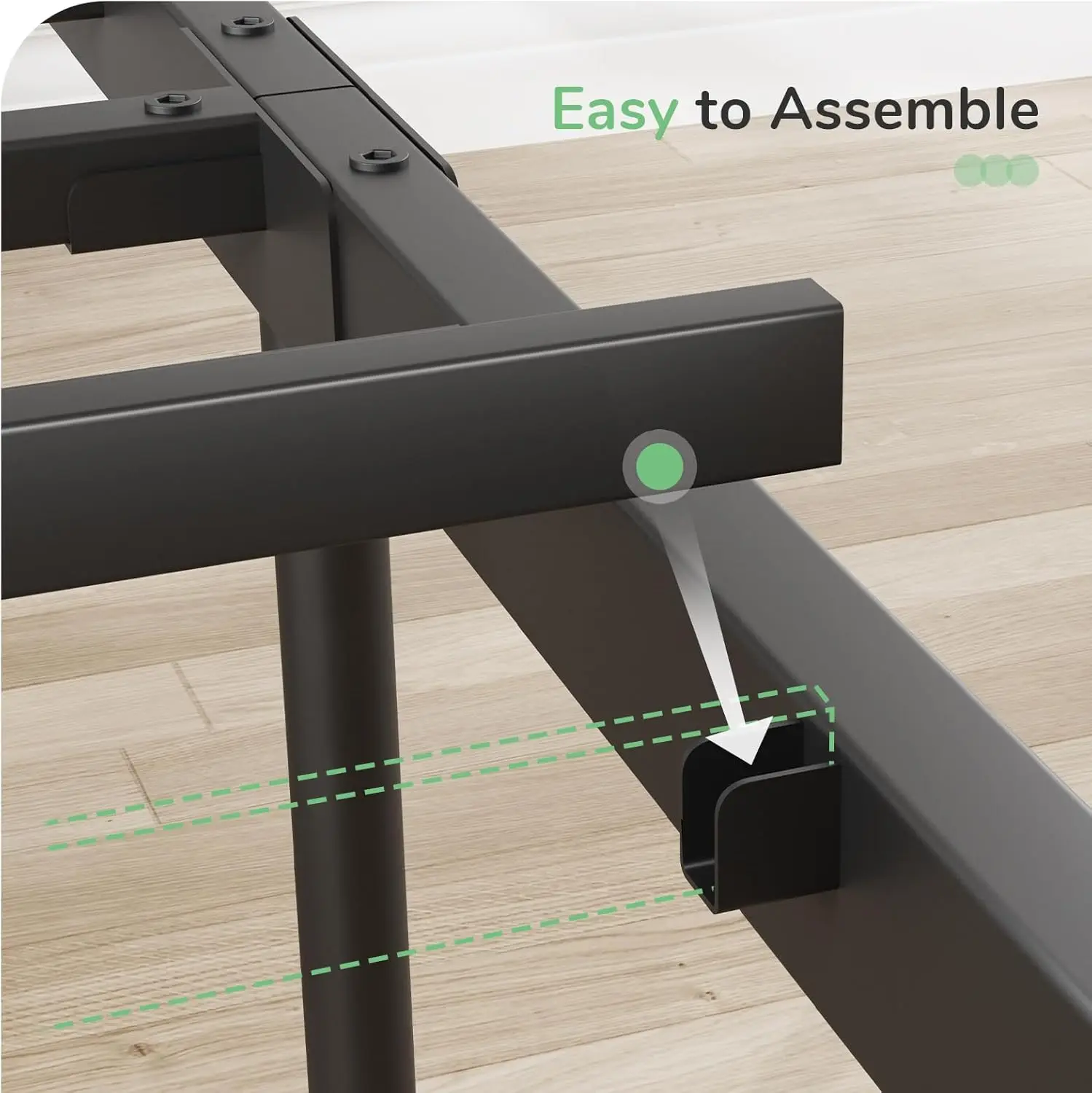 Metal Full Size Bed Frame, Headboard, Footboard, 14' Platform, Storage, No Box Spring, Strong Metal Slats