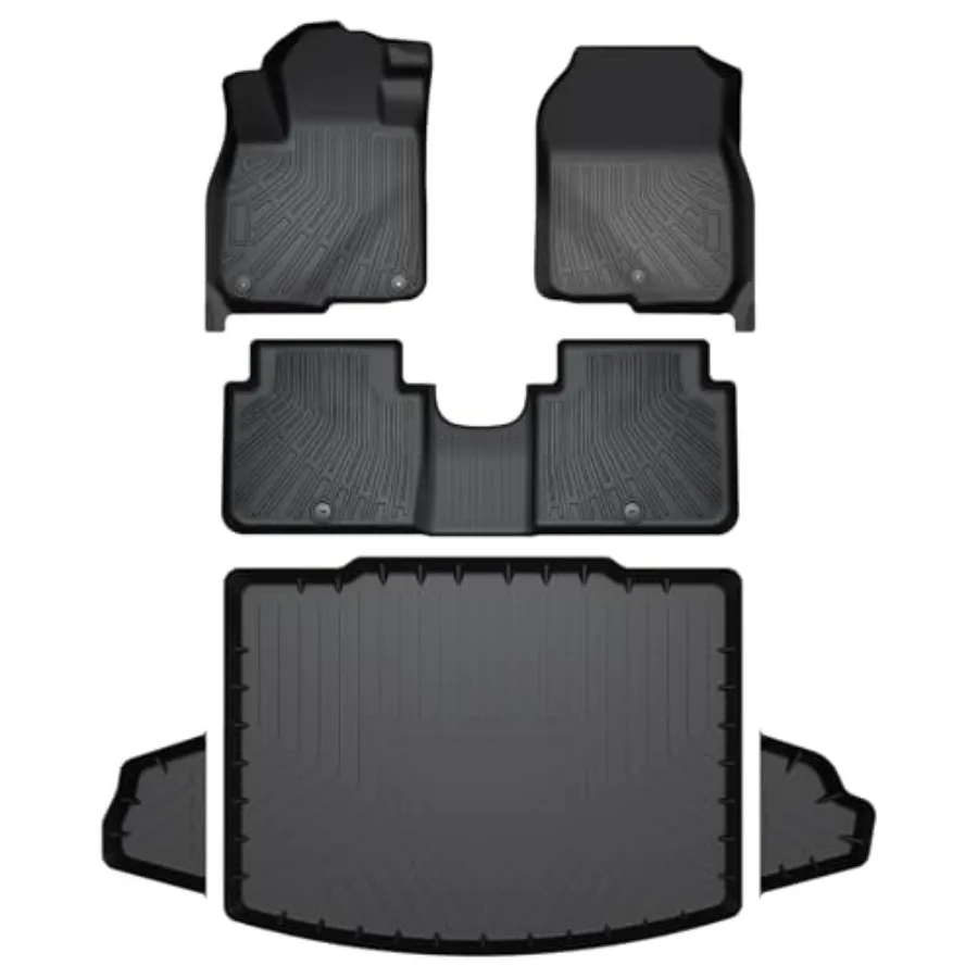

Floor Mats for Honda CRV 2017-2021 2022 Not for Hybrid All Weather Cargo Liner Heavy Duty Car Mats Black Premium Protection