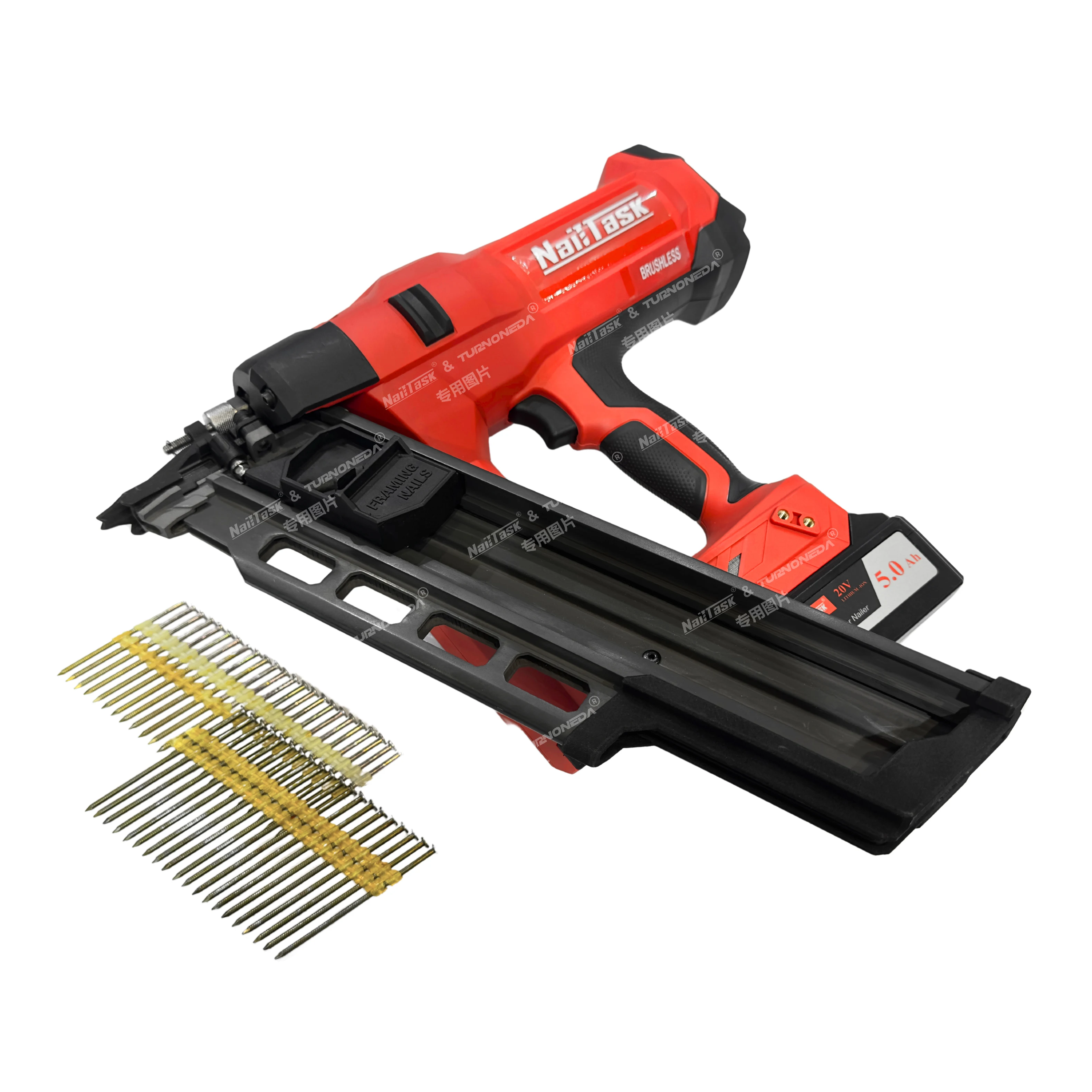 

NailTask High Power Brushless Cordless 21° Plastic Collated Framing Nailer for Heavy-Duty Wood Construction Nail Guns Product