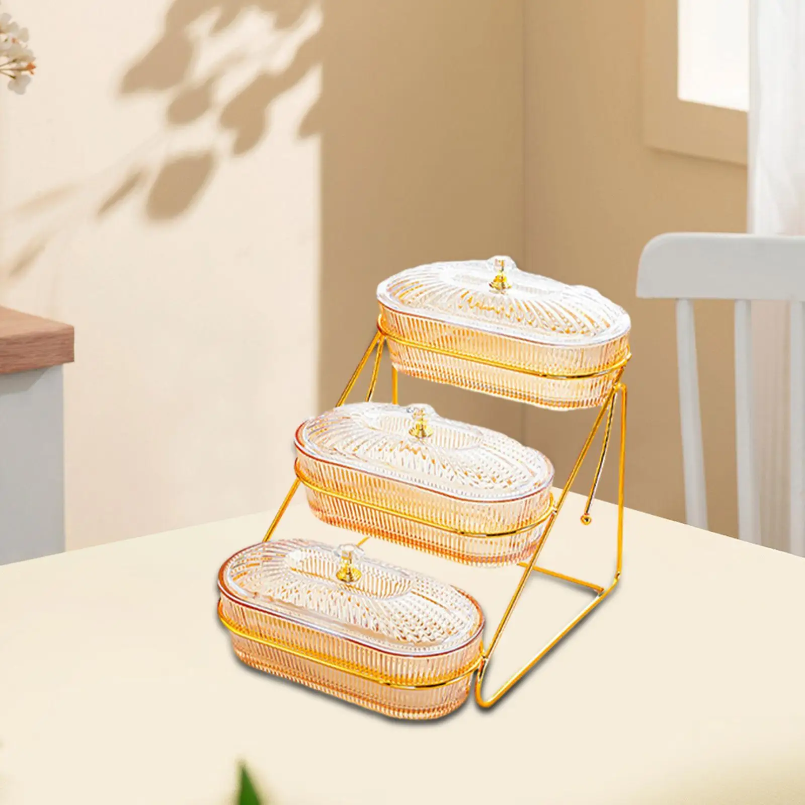 Tier Fruit Storage Stand Multi Layered Platter Multi Use Dried Fruits Tray for Candies Dried Fruits Cupcake Wedding Banquet