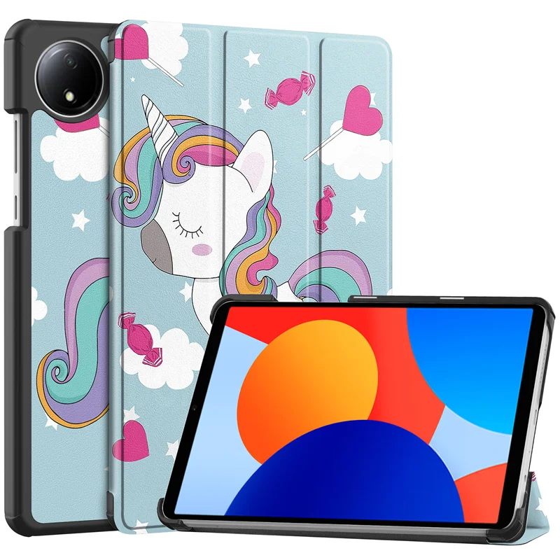 For Xiaomi Redmi Pad SE 8.7 Case Tri-fold Leather Painted Stand Smart Case For Coque Redmi Pad SE 4G 8.7 inch Case Cover Funda