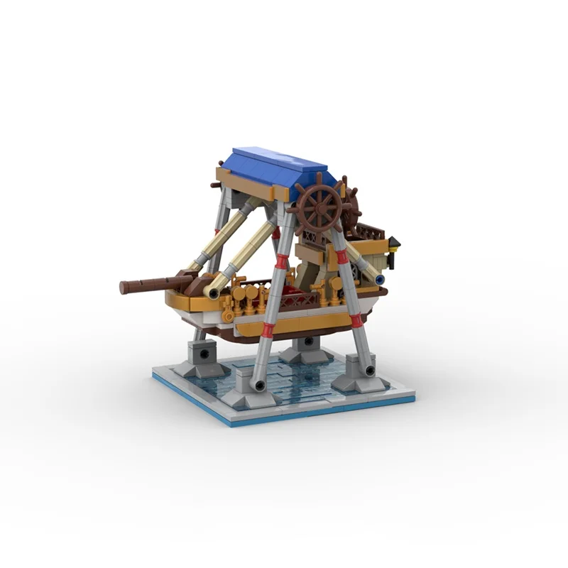 529 Uds. MOC barco pirata paseo modelo ciudadado arquitectura de bloques de construcción DIY educación ladrillo regalos de navidad juguetes para niños cumpleaños