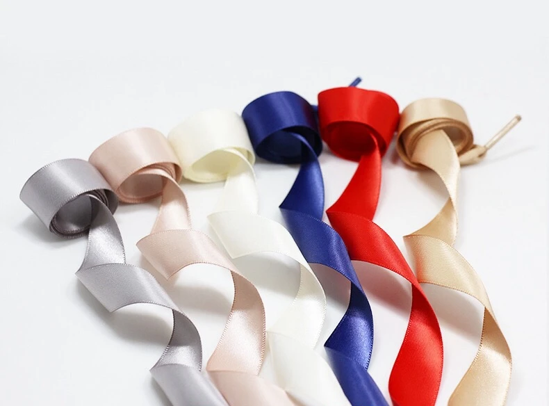 1 Paar neue Schnürsenkel aus Segeltuch, 2 cm Breite, Satin-Seidenband-Schnürsenkel für Sneaker-Schnürsenkel, 80 cm/100 cm/120 cm Länge – Detail 5